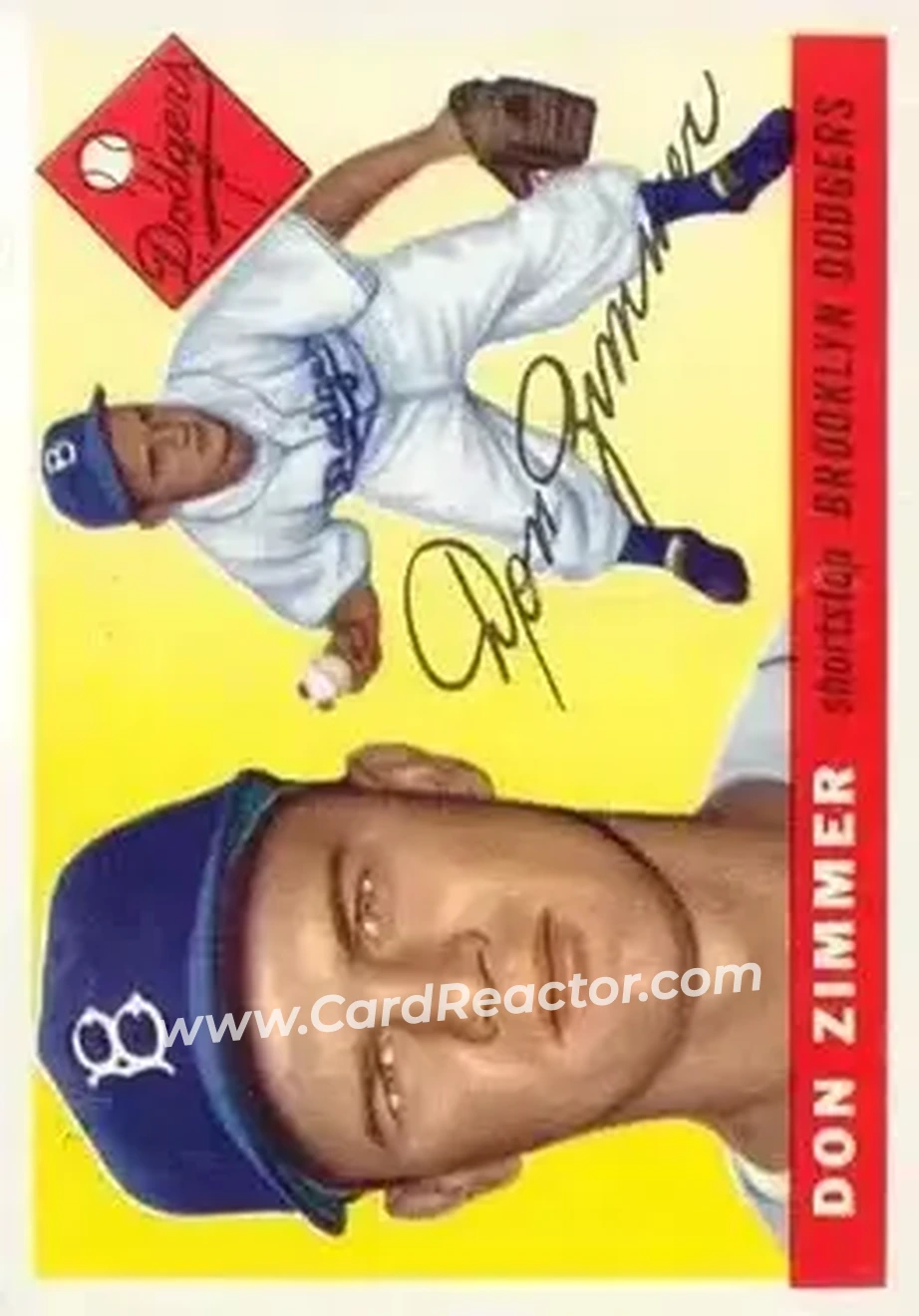 1955 Topps #92 - Don Zimmer - Brooklyn Dodgers - Front