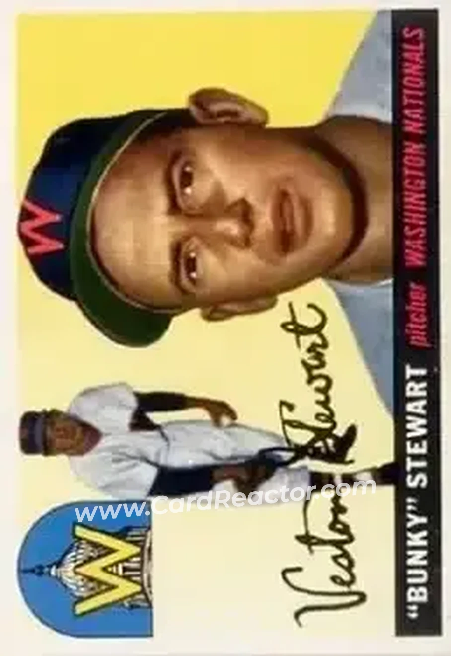 1955 Topps #136 - Bunky Stewart - Washington Senators - Front