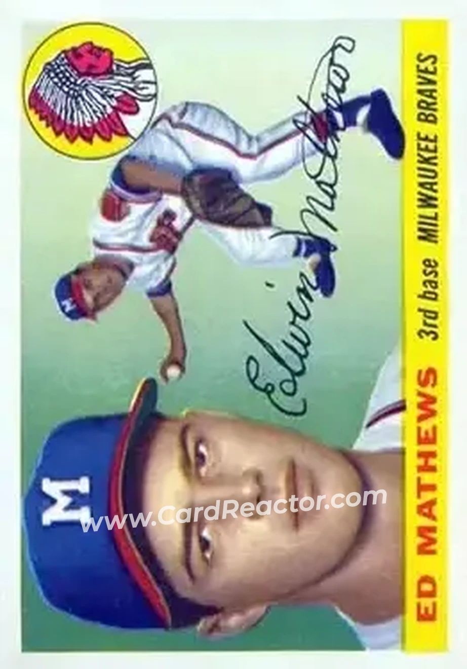 1955 Topps #155 - Ed Mathews - Milwaukee Braves - Front
