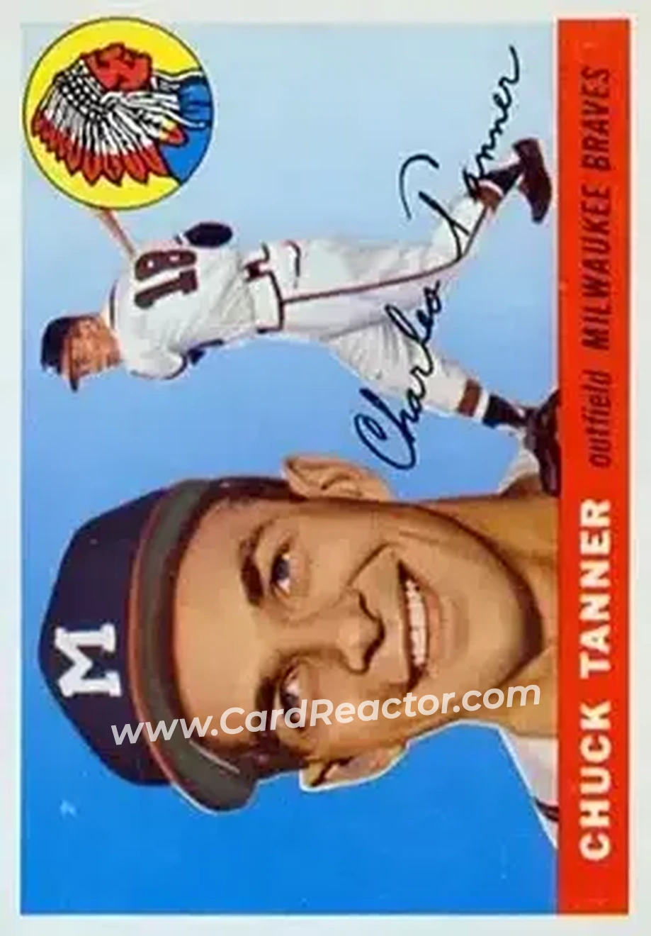 1955 Topps #161 - Chuck Tanner - Milwaukee Braves - Front