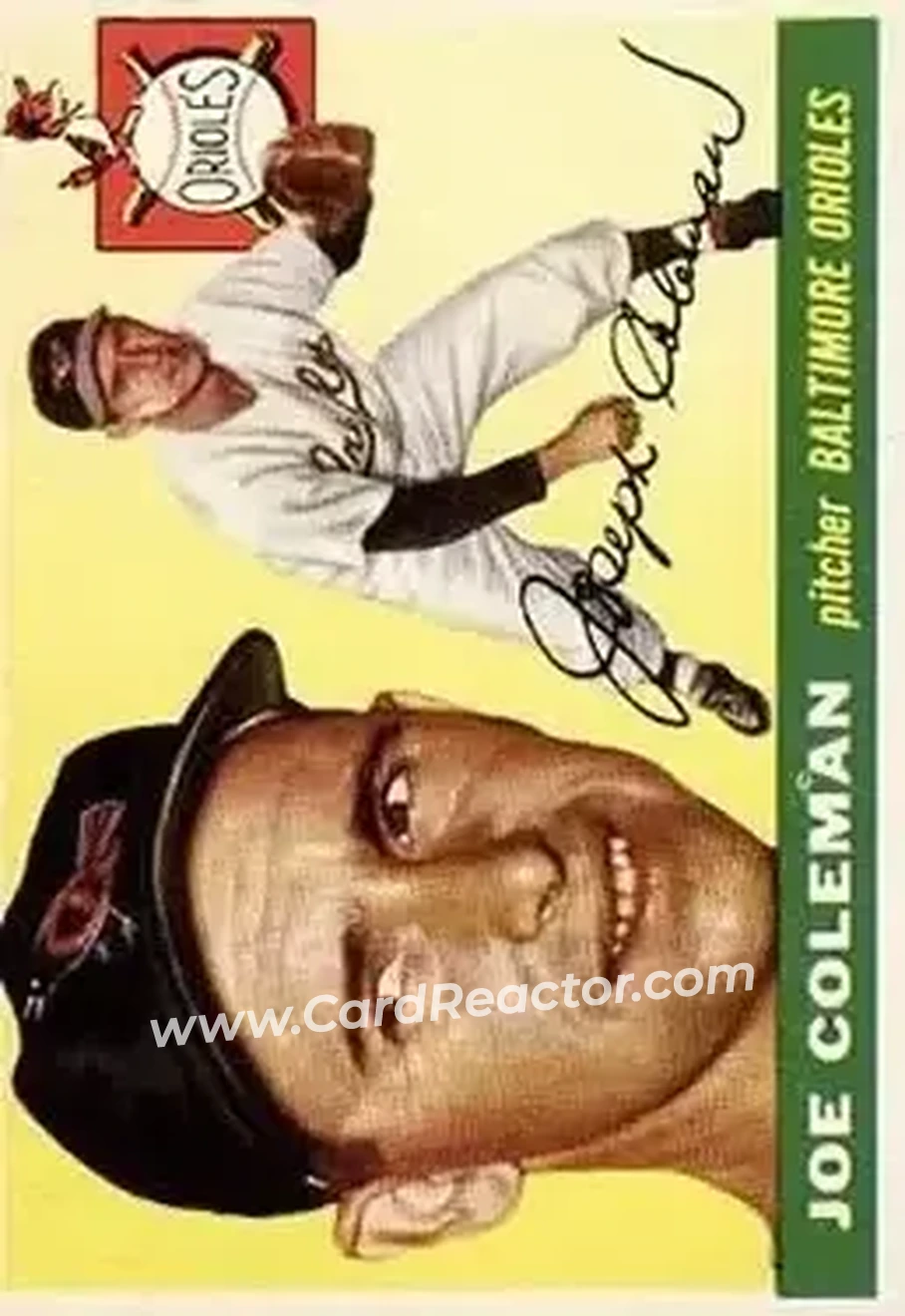 1955 Topps #162 - Joe Coleman - Baltimore Orioles - Front