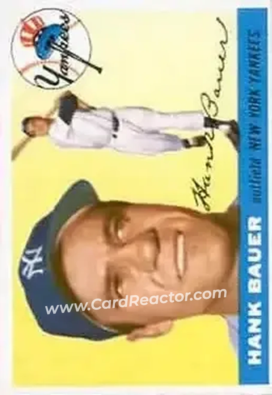 1955 Topps #166 - Hank Bauer - New York Yankees - Front 1955 Topps #166 - Hank Bauer - New York Yankees - Front