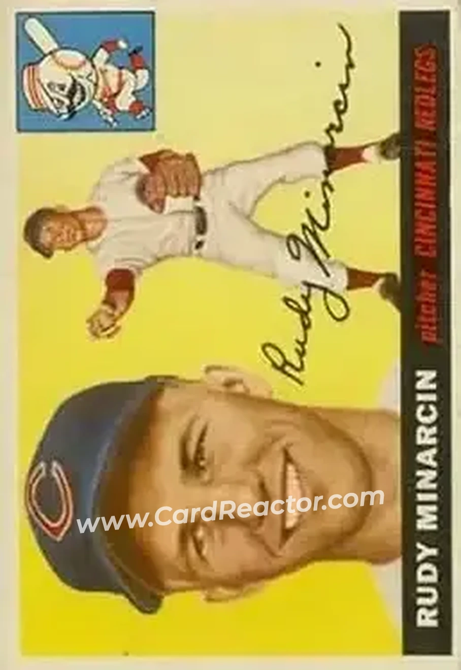 1955 Topps #174 - Rudy Minarcin - Cincinnati Redlegs - Front