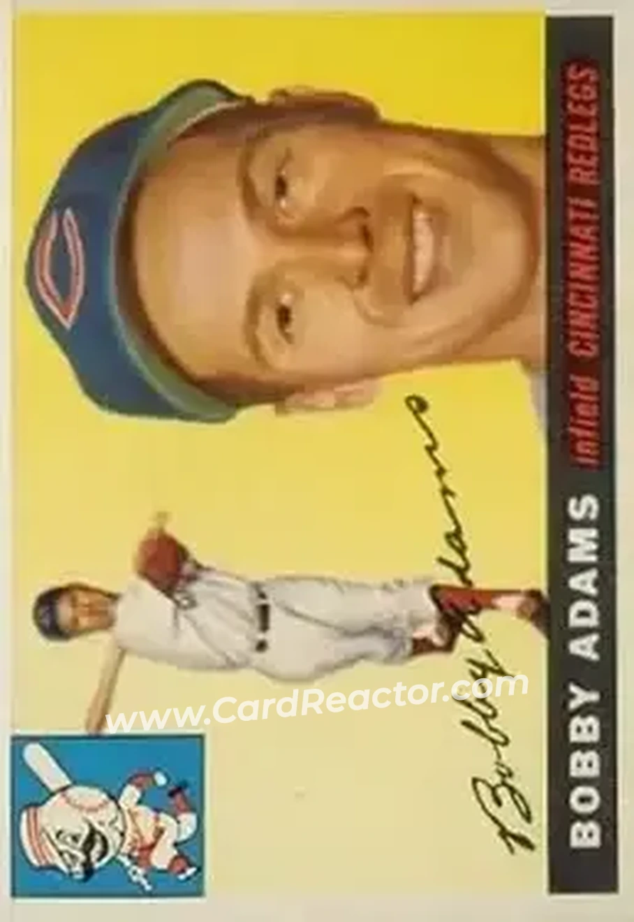 1955 Topps #178 - Bobby Adams - Cincinnati Redlegs - Front