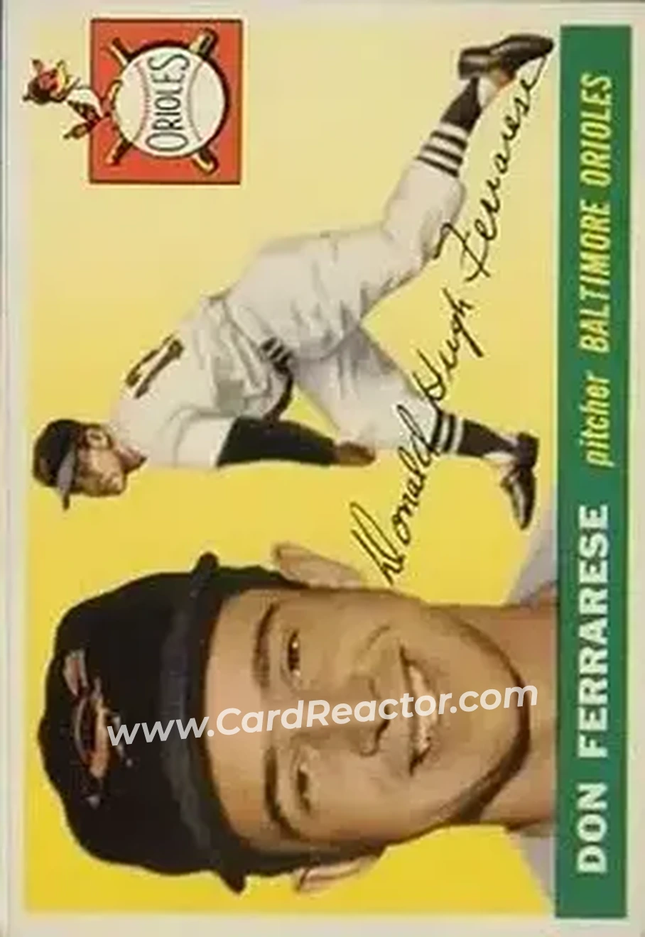 1955 Topps #185 - Don Ferrarese - Baltimore Orioles - Front 1955 Topps #185 - Don Ferrarese - Baltimore Orioles - Front
