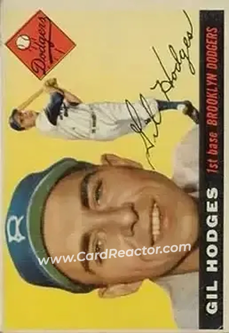 1955 Topps #187 - Gil Hodges - Brooklyn Dodgers - Front 1955 Topps #187 - Gil Hodges - Brooklyn Dodgers - Front