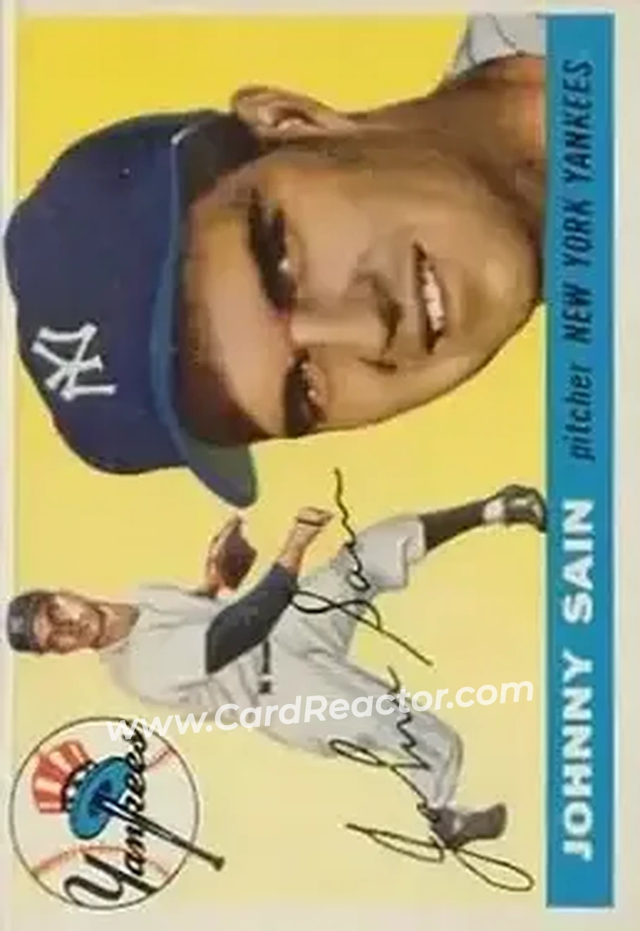 1955 Topps #193 - Johnny Sain - New York Yankees - Front