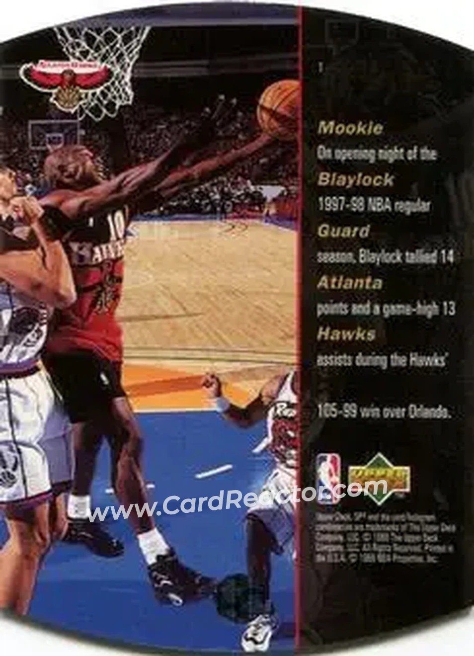 1997-98 SPx Basketball - Silver #1 - Mookie Blaylock - Atlanta Hawks - Back