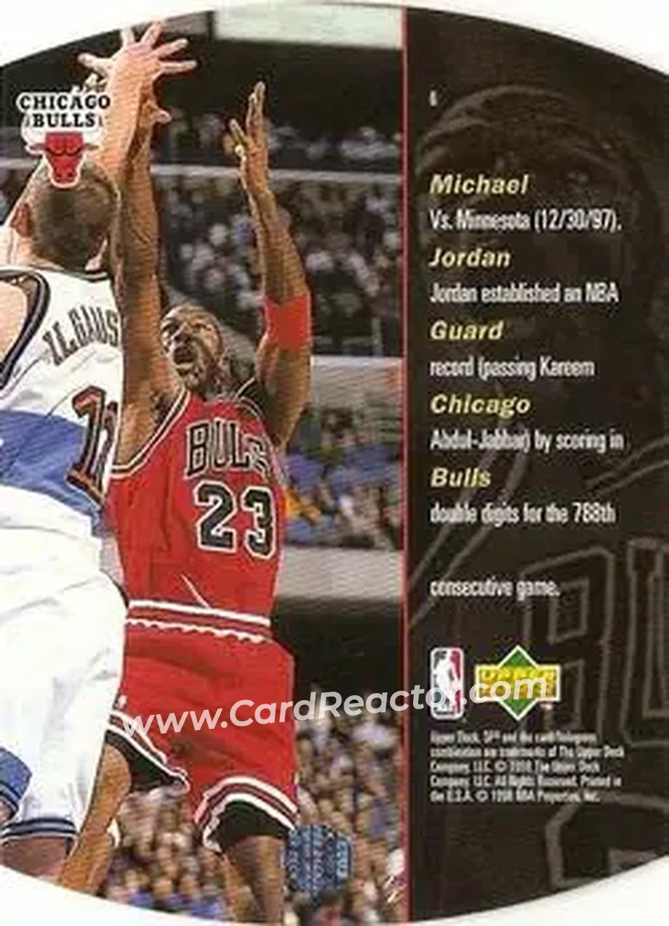 1997-98 SPx Basketball - Silver #6 - Michael Jordan - Chicago Bulls - Back