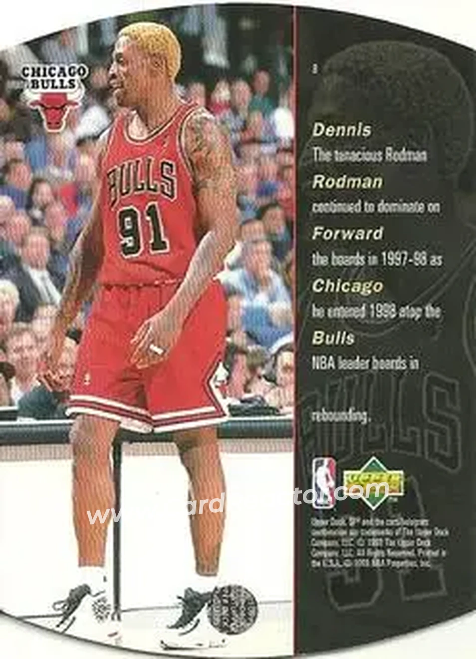 1997-98 SPx Basketball - Silver #8 - Dennis Rodman - Chicago Bulls - Back