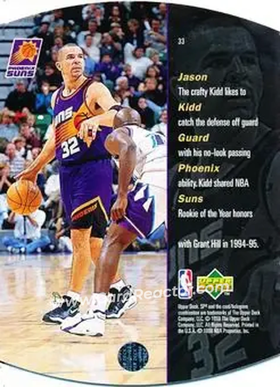 1997-98 SPx Basketball - Silver #33 - Jason Kidd - Phoenix Suns - Back