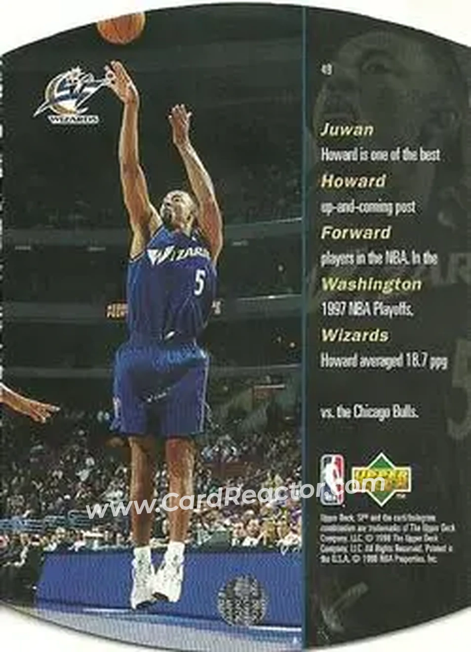 1997-98 SPx Basketball - Silver #49 - Juwan Howard - Washington Wizards - Back