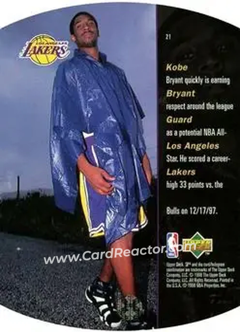 1997-98 SPx Basketball - Sky #21 - Kobe Bryant - Los Angeles Lakers - Back
