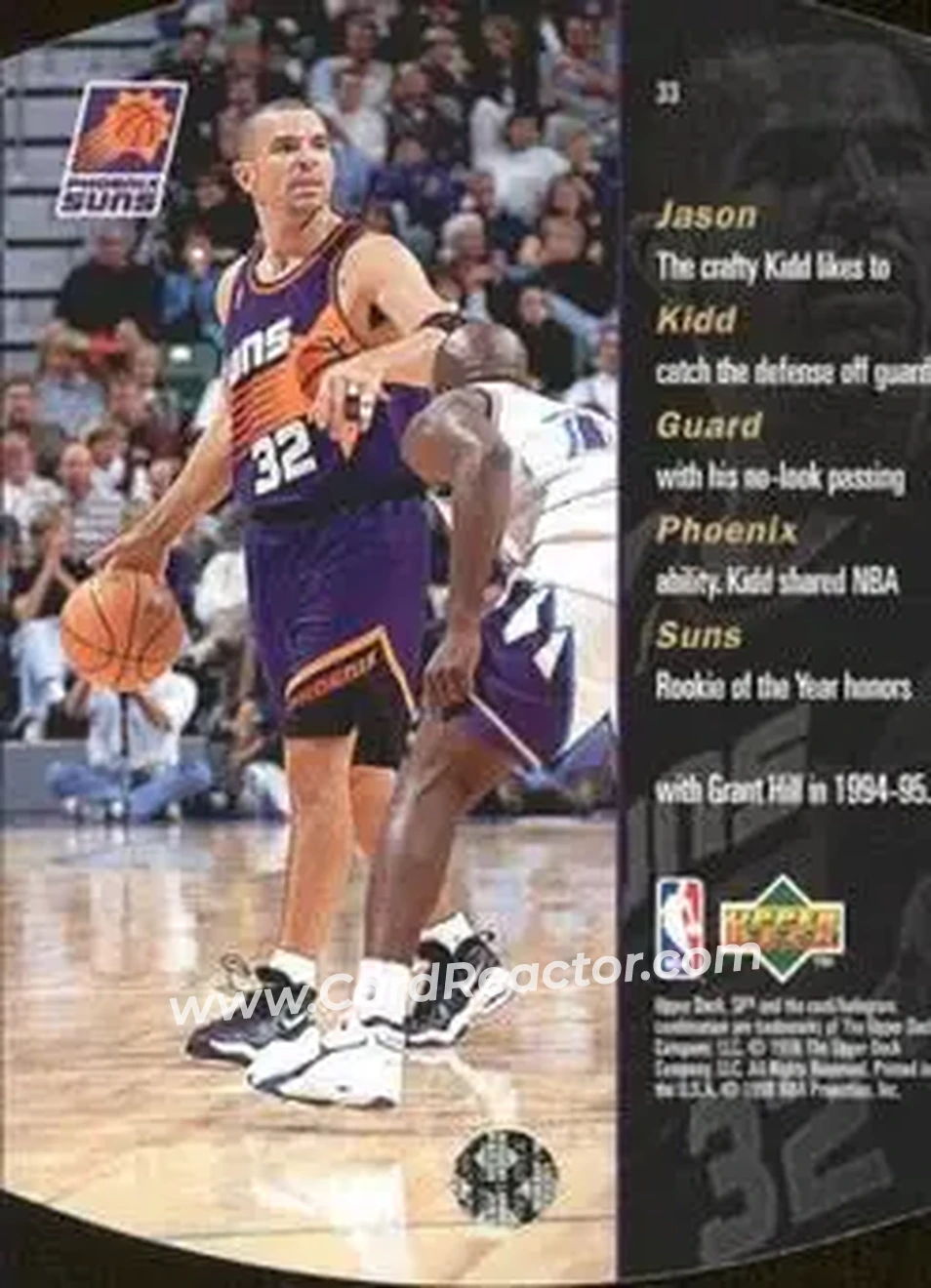 1997-98 SPx Basketball - Sky #33 - Jason Kidd - Phoenix Suns - Back