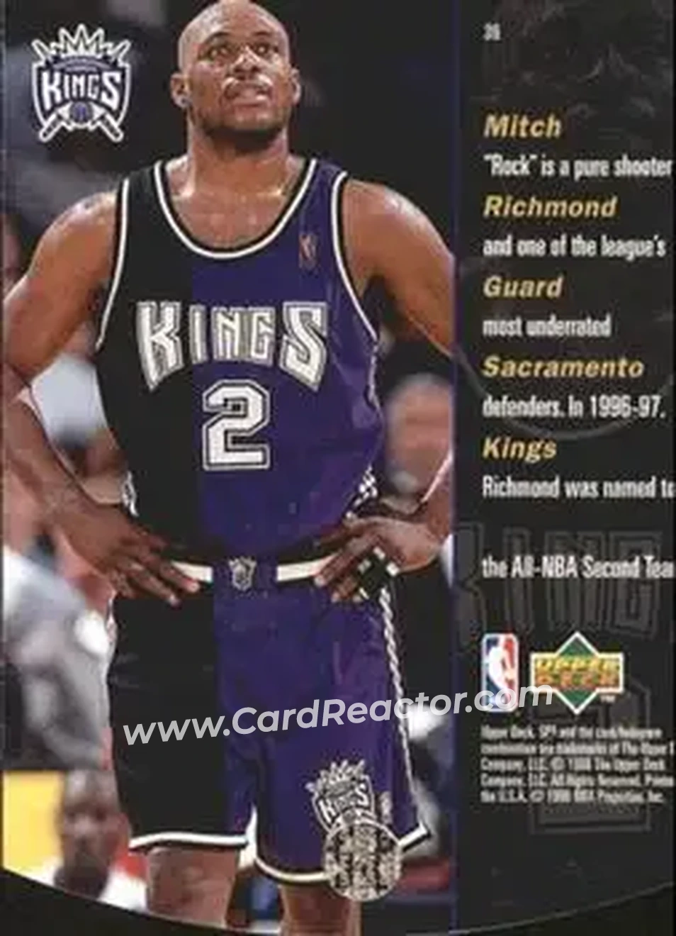 1997-98 SPx Basketball - Sky #36 - Mitch Richmond - Sacramento Kings - Back