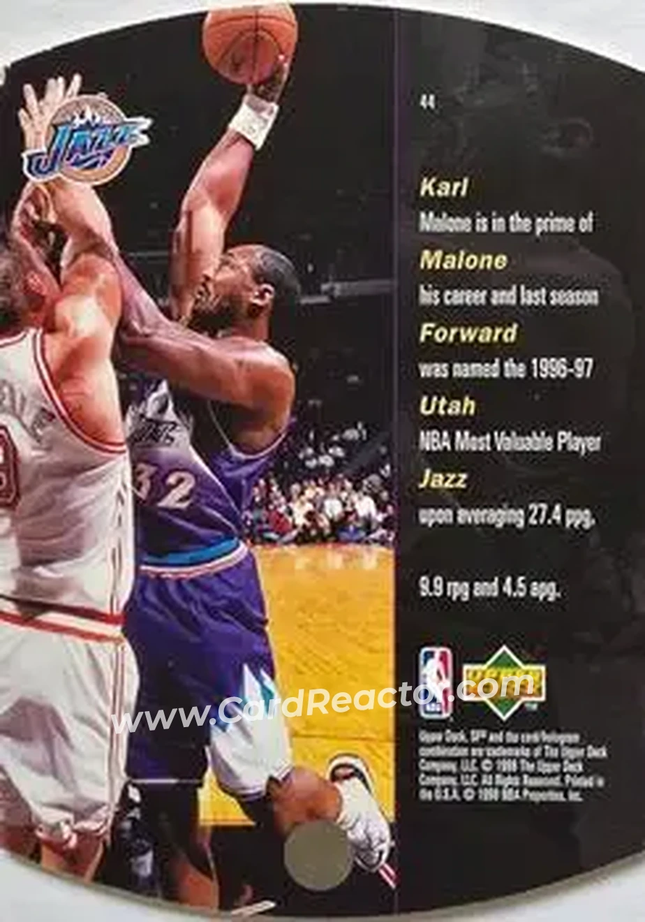 1997-98 SPx Basketball - Sky #44 - Karl Malone - Utah Jazz - Back