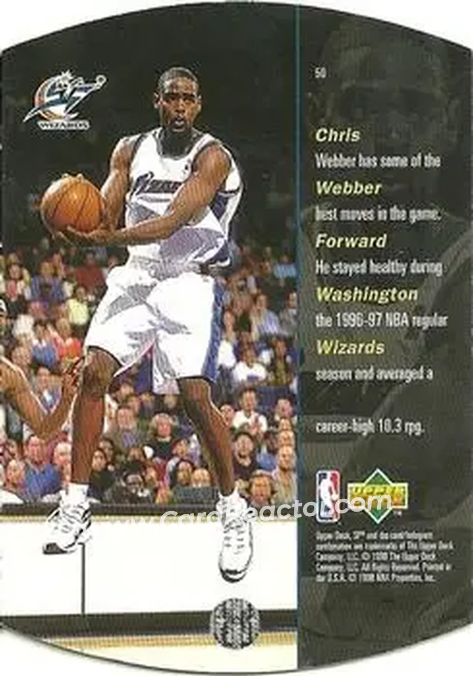 1997-98 SPx Basketball - Sky #50 - Chris Webber - Washington Wizards - Back