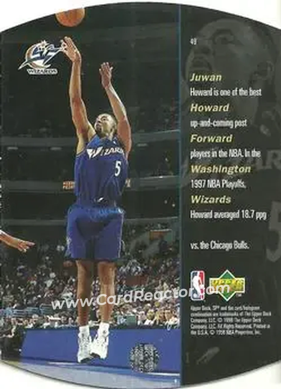 1997-98 SPx Basketball - Bronze #49 - Juwan Howard - Washington Wizards - Back