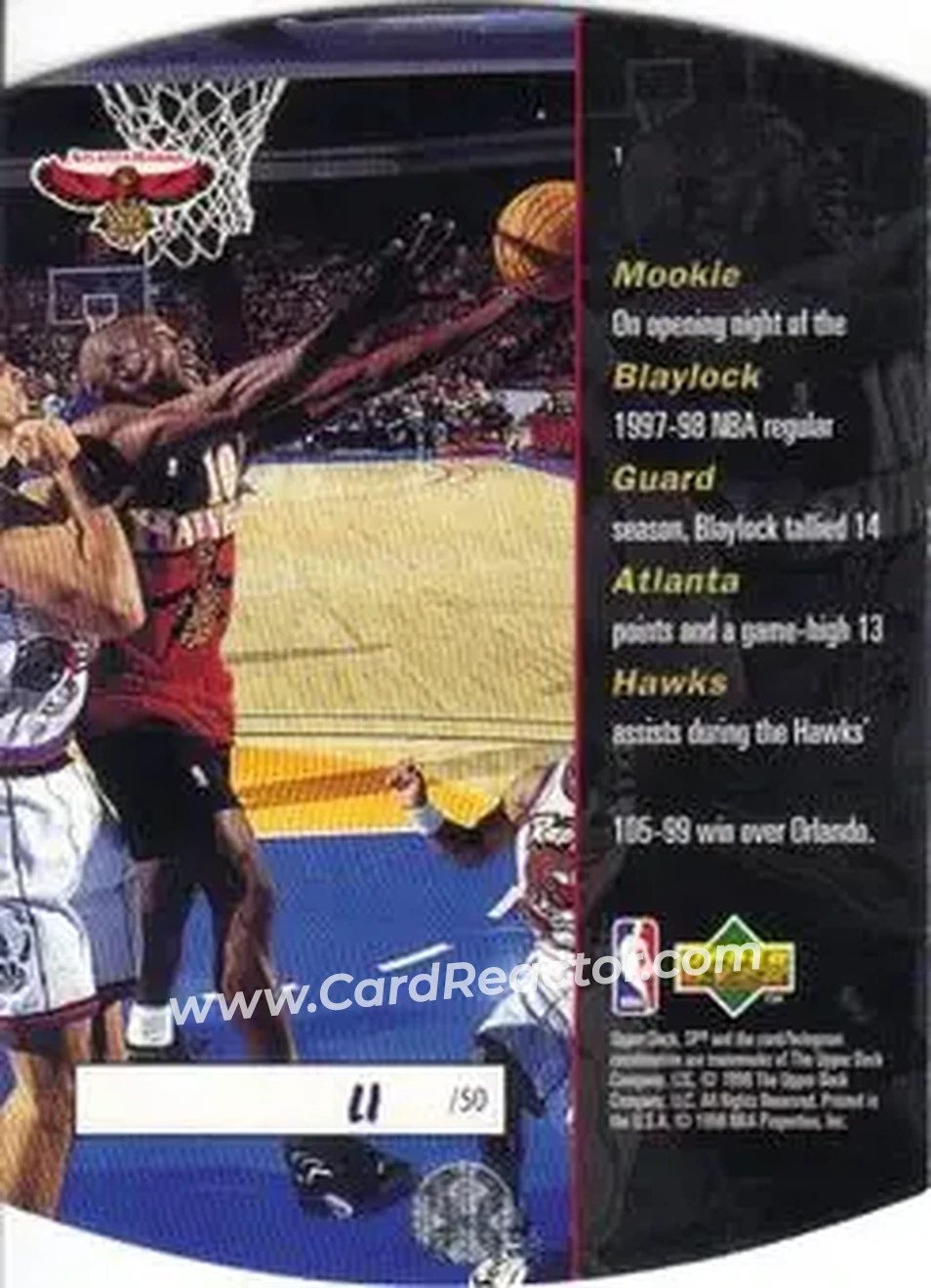 1997-98 SPx Basketball - Grand Finale #1 - Mookie Blaylock - Atlanta Hawks - Back