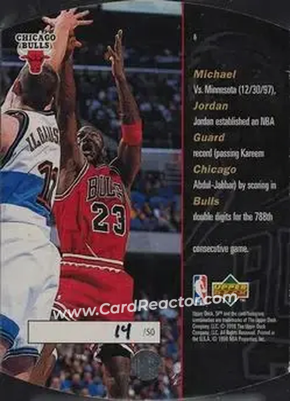 1997-98 SPx Basketball - Grand Finale #6 - Michael Jordan - Chicago Bulls - Back