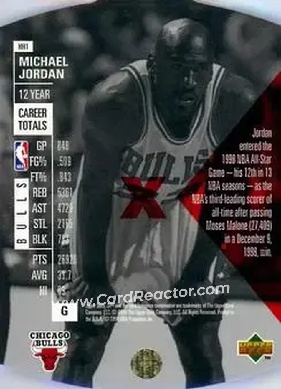 1997-98 SPx Basketball - Hardcourt Holoview #HH1 - Michael Jordan - Chicago Bulls - Back