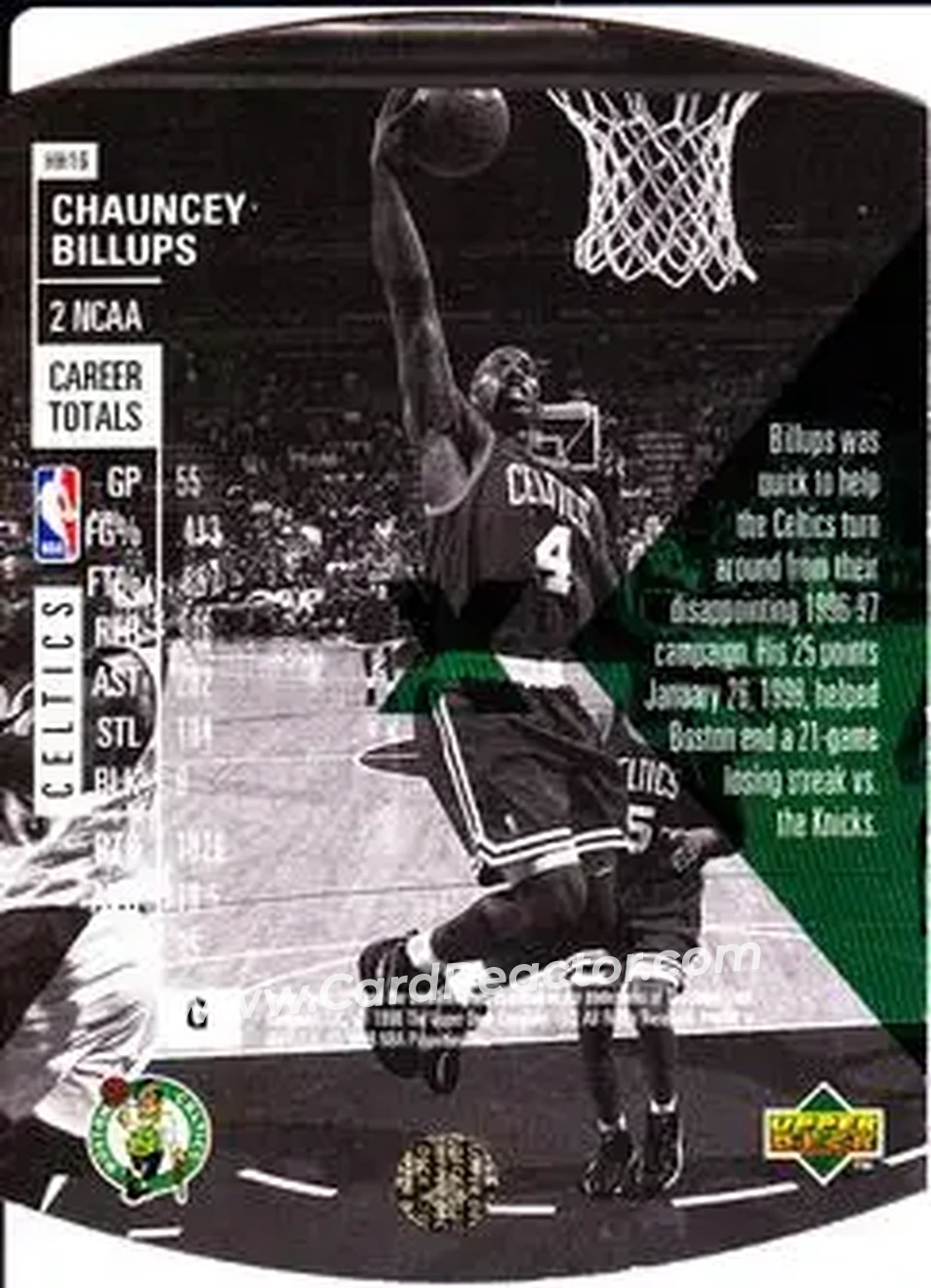 1997-98 SPx Basketball - Hardcourt Holoview #HH16 - Chauncey Billups - Boston Celtics - Back