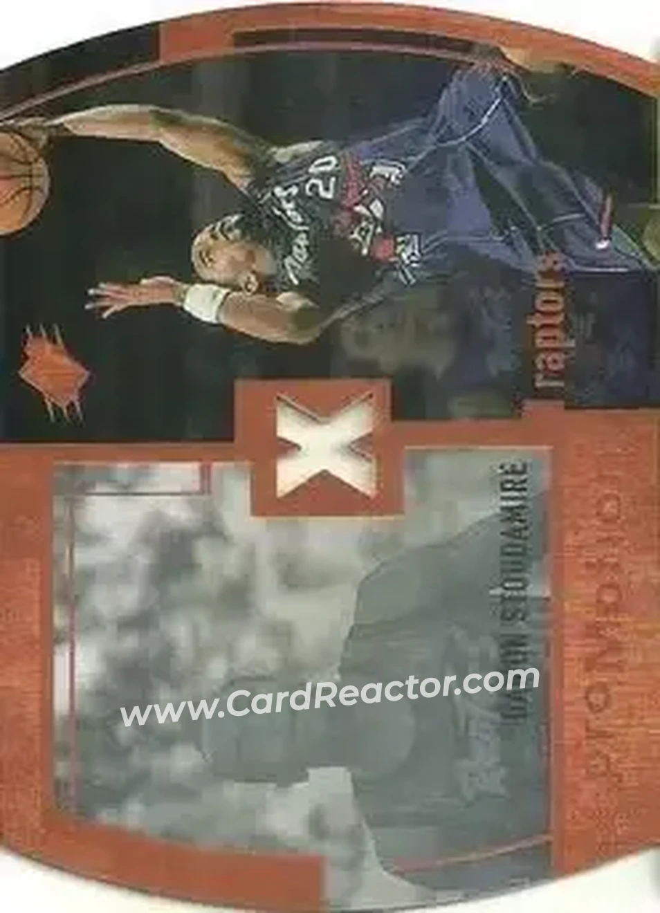 1997-98 SPx Basketball - NBA Pro-Motion #PM10 - Damon Stoudamire - Toronto Raptors - Front 1997-98 SPx Basketball - NBA Pro-Motion #PM10 - Damon Stoudamire - Toronto Raptors - Front