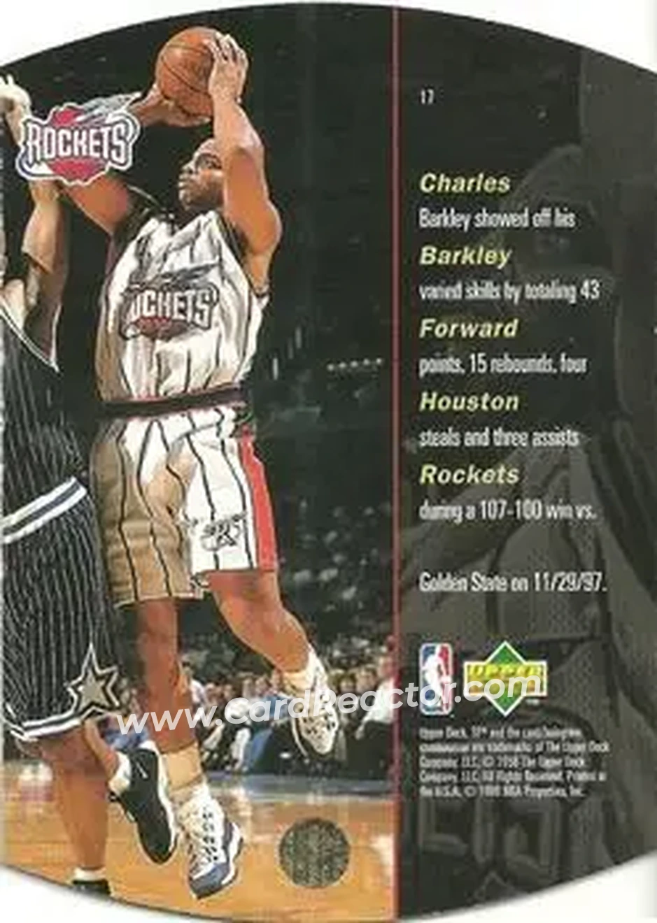 1997-98 SPx Basketball #17 - Charles Barkley - Houston Rockets - Back