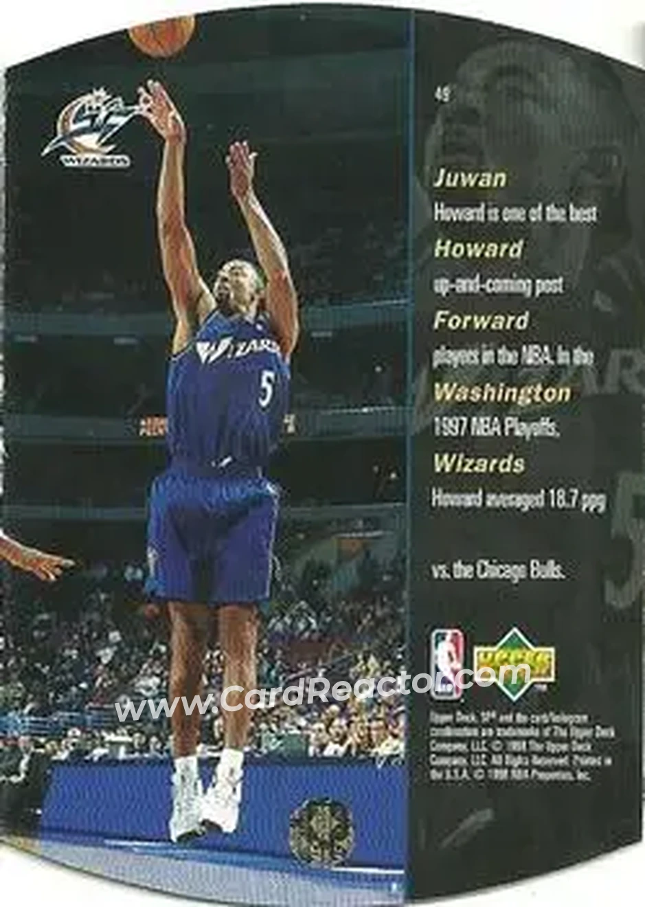1997-98 SPx Basketball #49 - Juwan Howard - Washington Wizards - Back