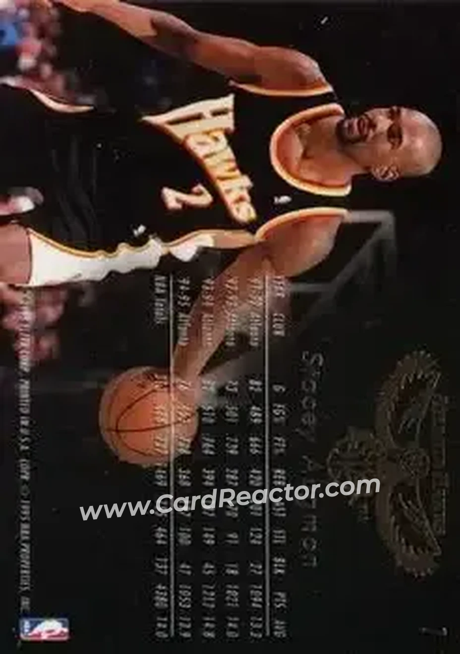 1995-96 Flair #1 - Stacey Augmon - Atlanta Hawks - Back