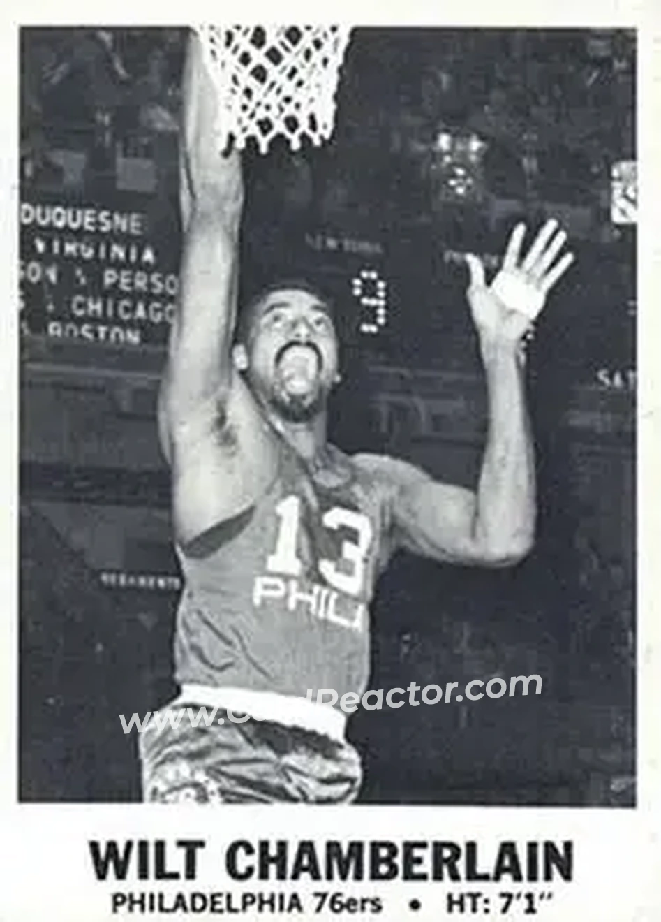 1968-69 Topps Test #1 - Wilt Chamberlain - Philadelphia 76ers