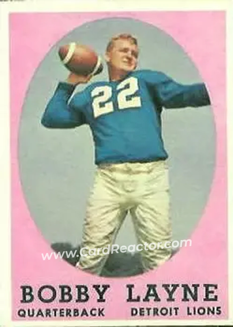 1958 Topps #2 - Bobby Layne - Detroit Lions - Front
