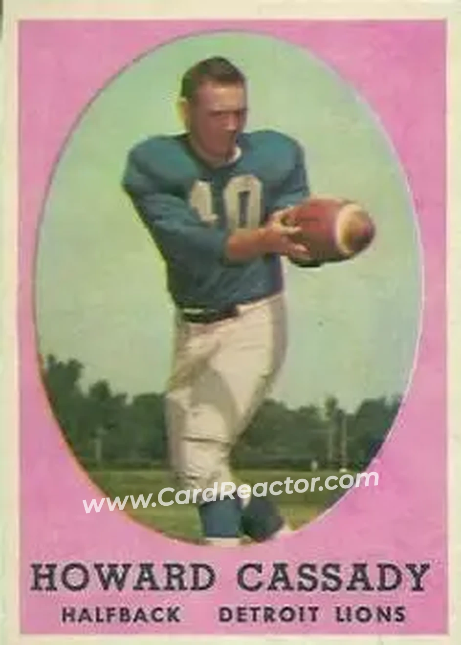 1958 Topps #7 - Howard Cassady - Detroit Lions - Front