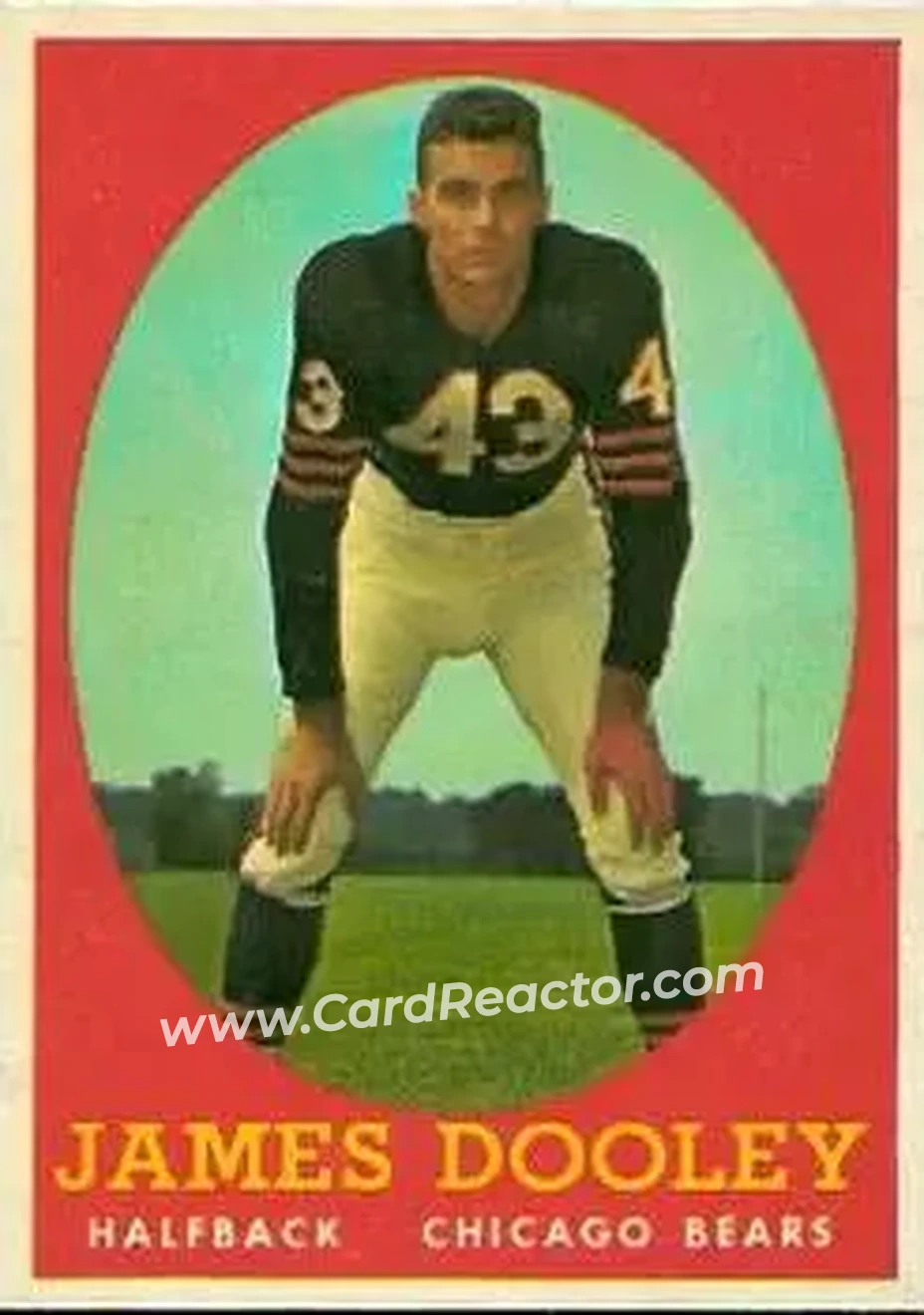1958 Topps #8 - James Dooley - Chicago Bears - Front