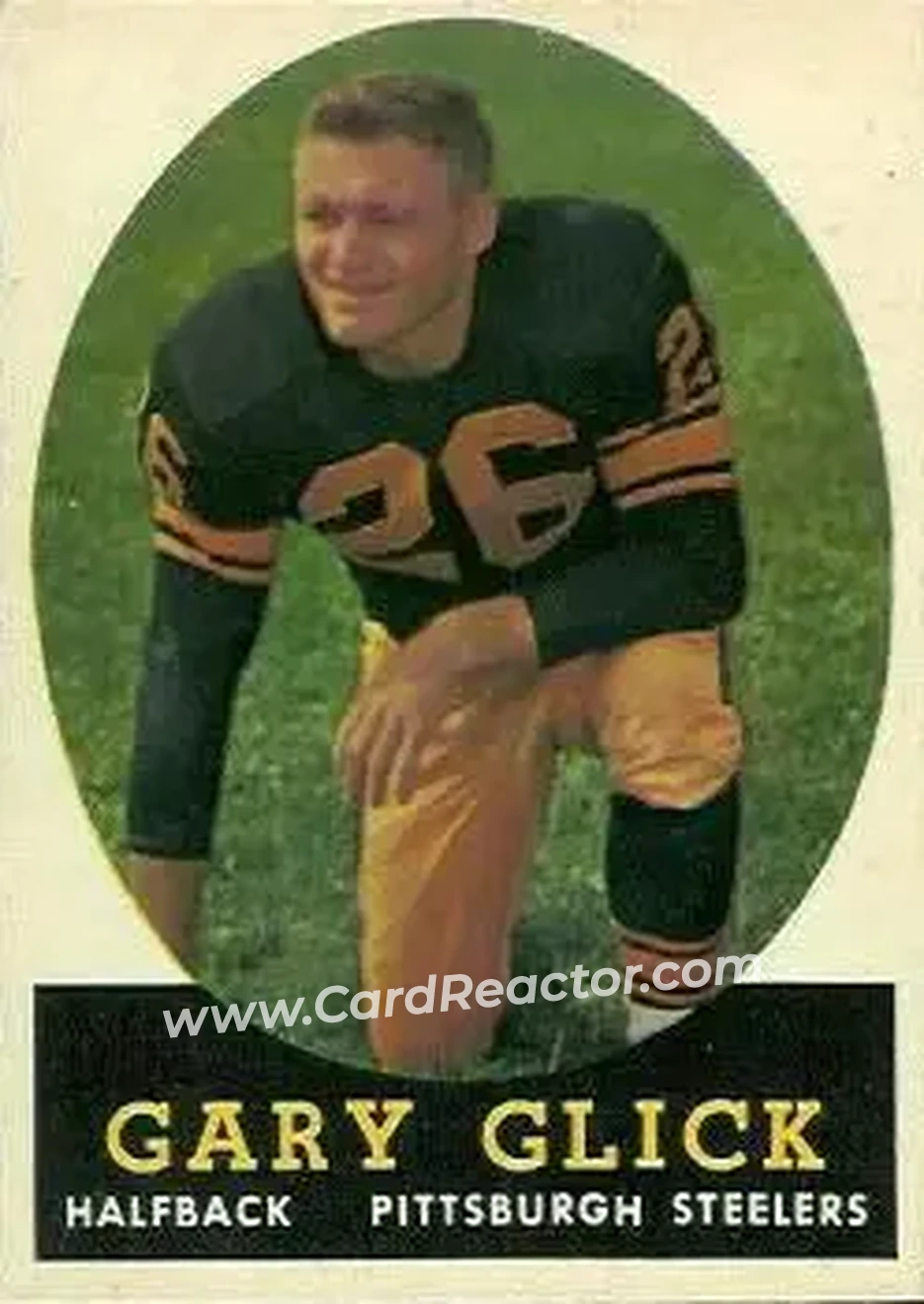 1958 Topps #19 - Gary Glick - Pittsburgh Steelers - Front