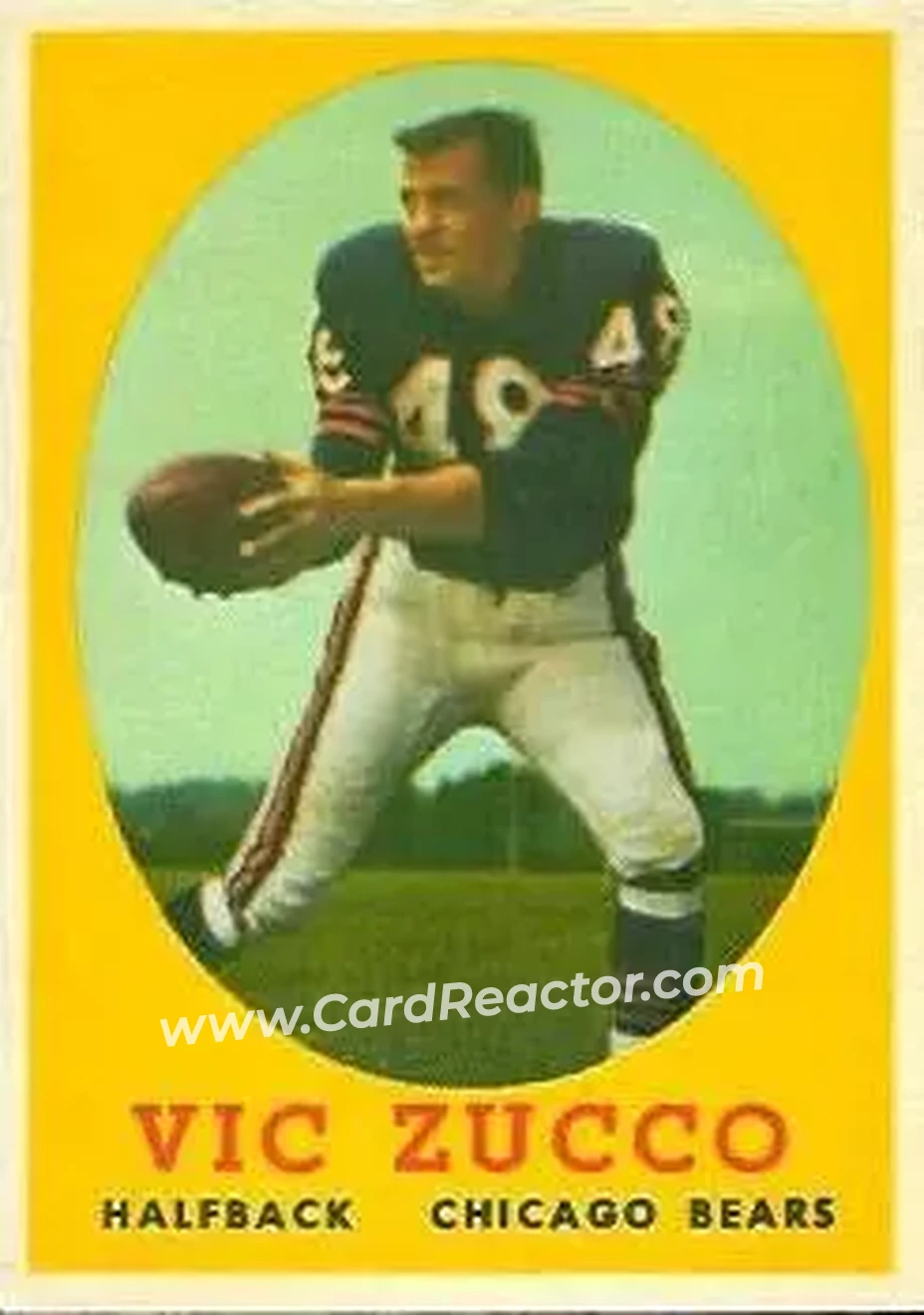 1958 Topps #36 - Vic Zucco - Chicago Bears - Front