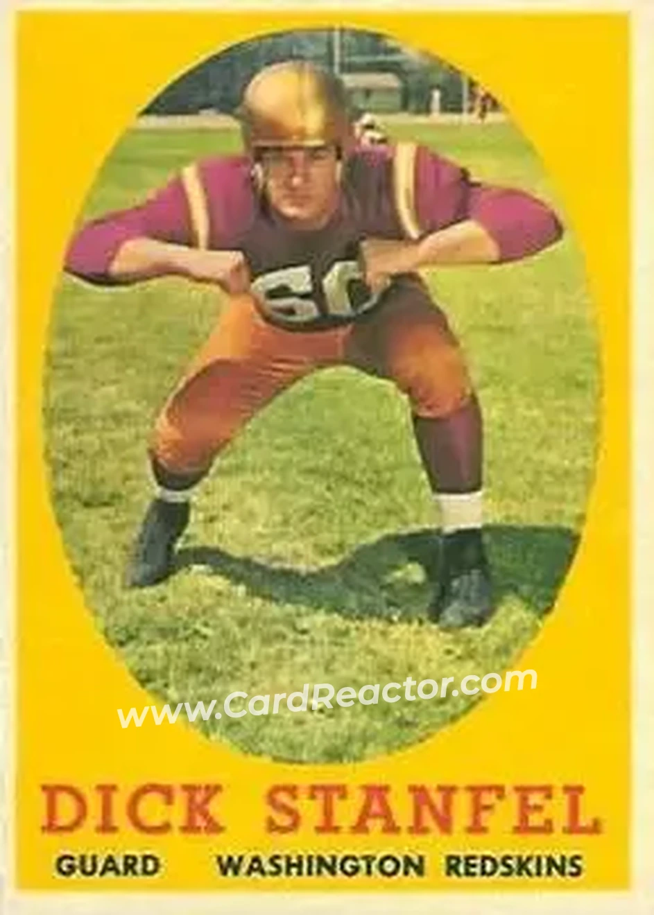 1958 Topps #39 - Dick Stanfel - Washington Redskins - Front