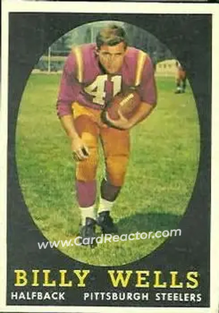 1958 Topps #49 - Billy Wells - Pittsburgh Steelers - Front