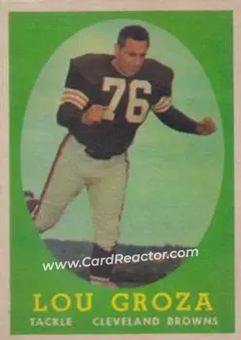1958 Topps #52 - Lou Groza - Cleveland Browns - Front