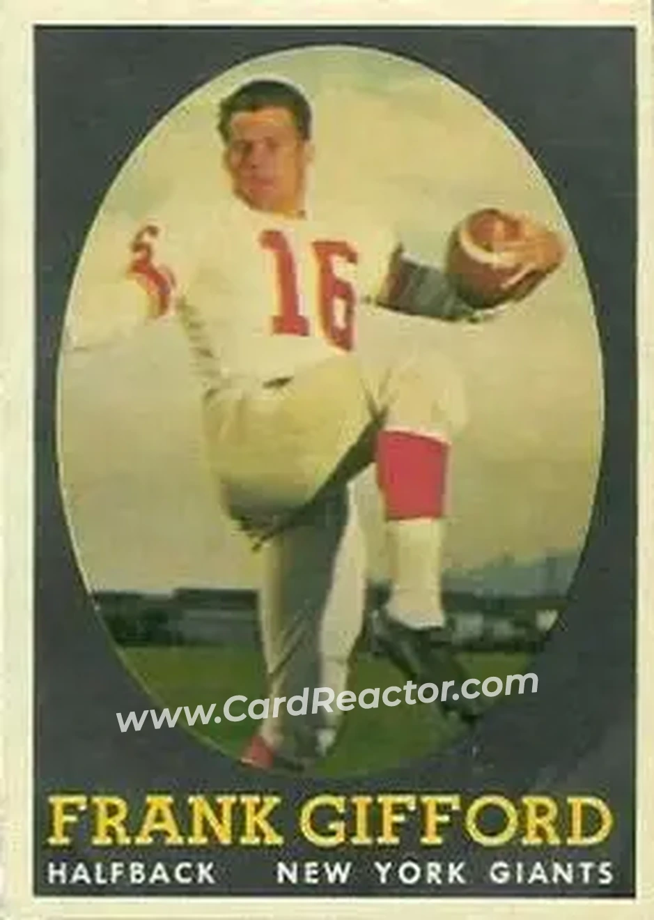 1958 Topps #73 - Frank Gifford - New York Giants - Front