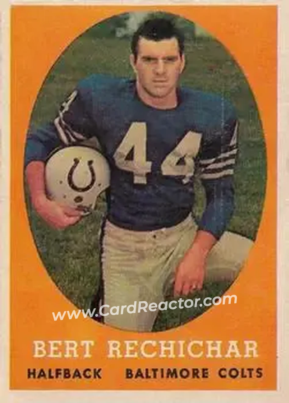1958 Topps #74 - Bert Rechichar - Baltimore Colts - Front