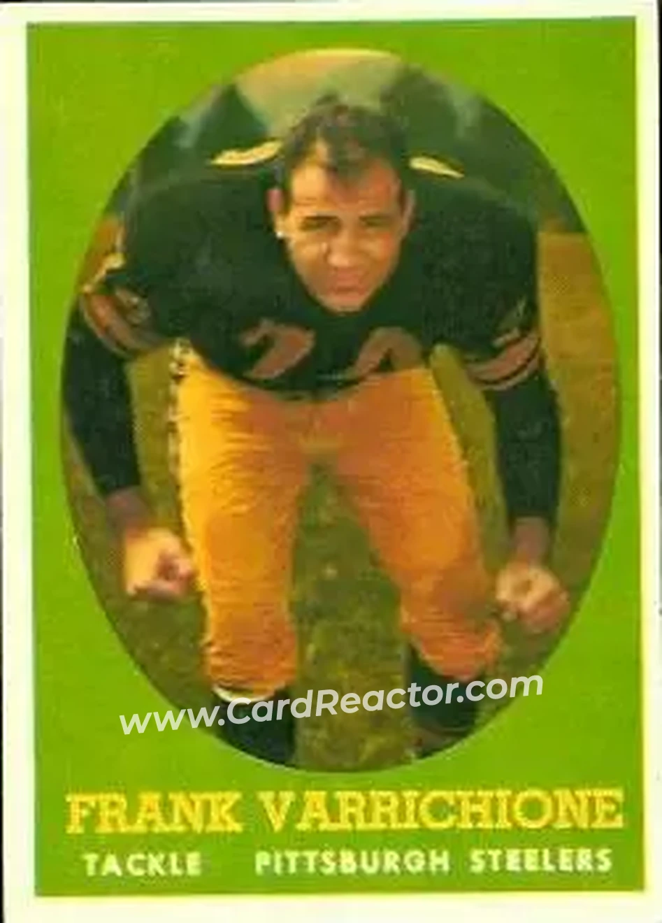 1958 Topps #77 - Frank Varrichione - Pittsburgh Steelers - Front