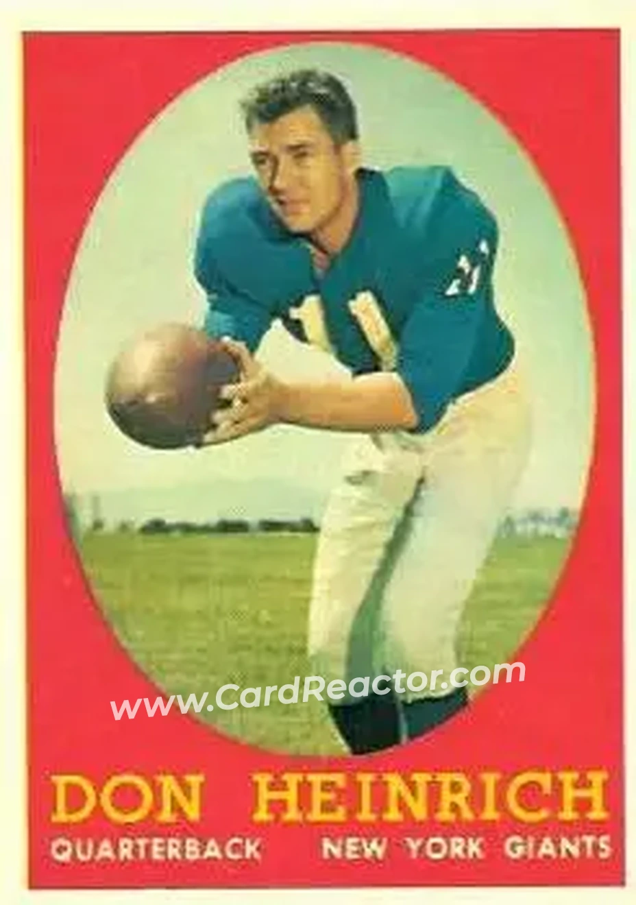 1958 Topps #83 - Don Heinrich - New York Giants - Front