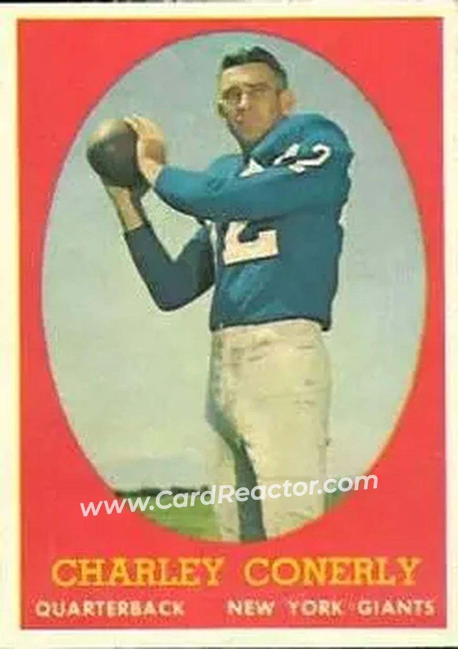 1958 Topps #84 - Charley Conerly - New York Giants - Front
