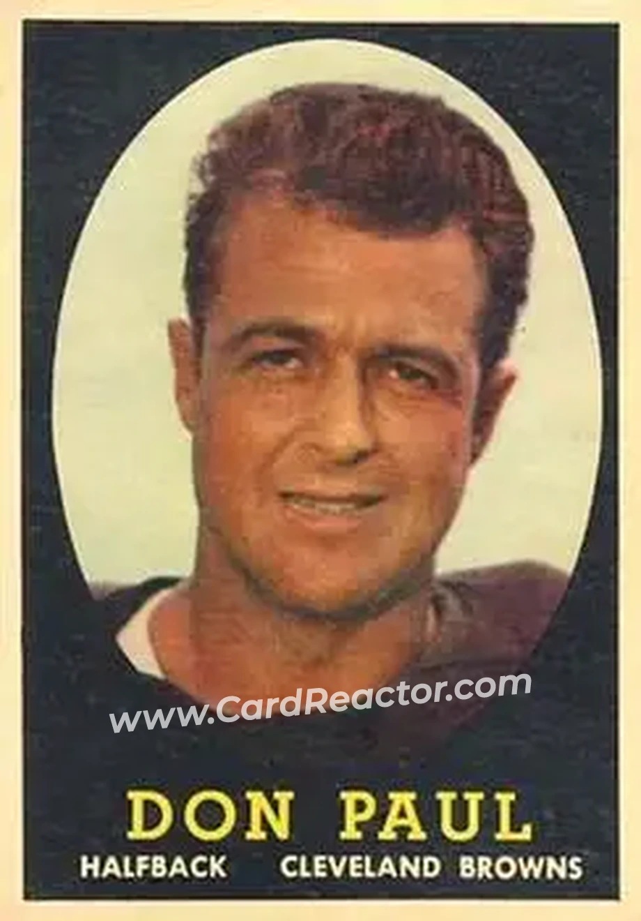 1958 Topps #91 - Don Paul - Cleveland Browns - Front