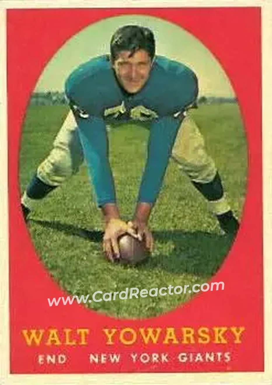 1958 Topps #101 - Walt Yowarsky - New York Giants - Front