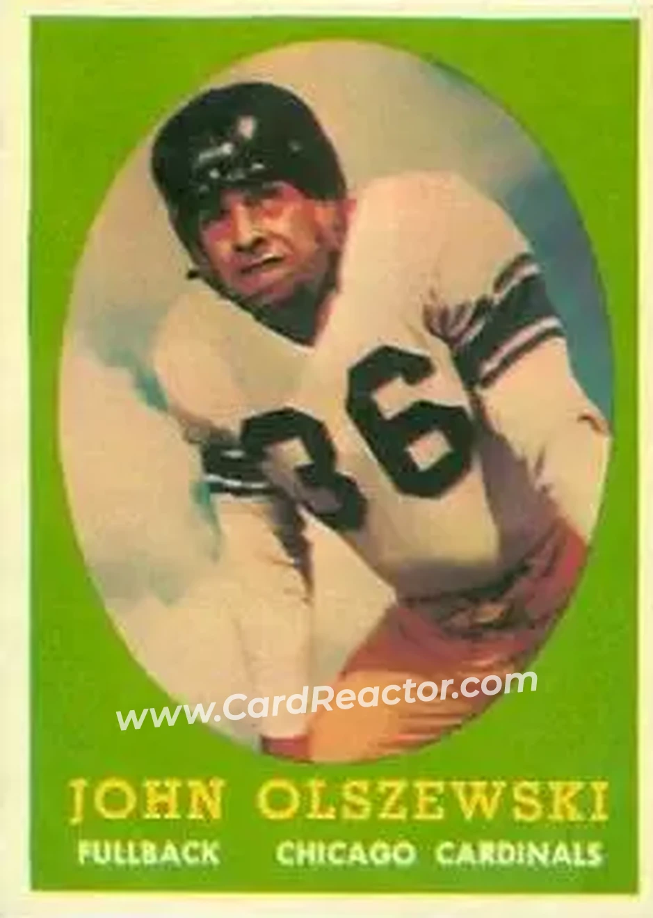 1958 Topps #107 - Johnny Olszewski - Chicago Cardinals - Front