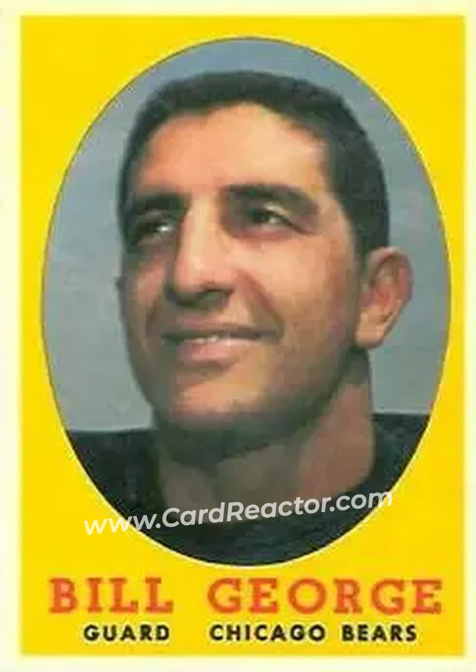 1958 Topps #119 - Bill George - Chicago Bears - Front
