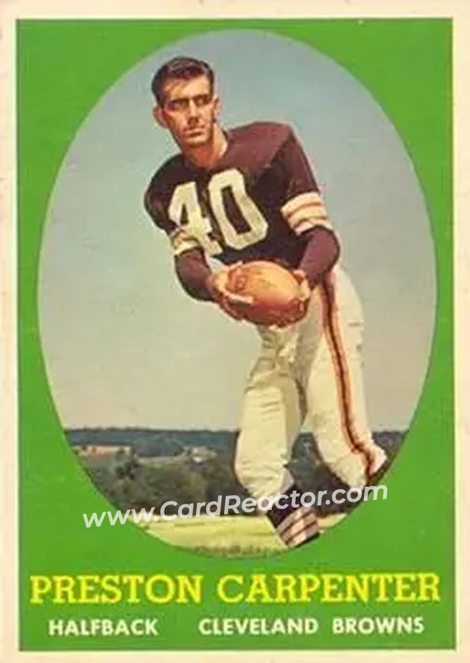 1958 Topps #128 - Preston Carpenter - Cleveland Browns - Front