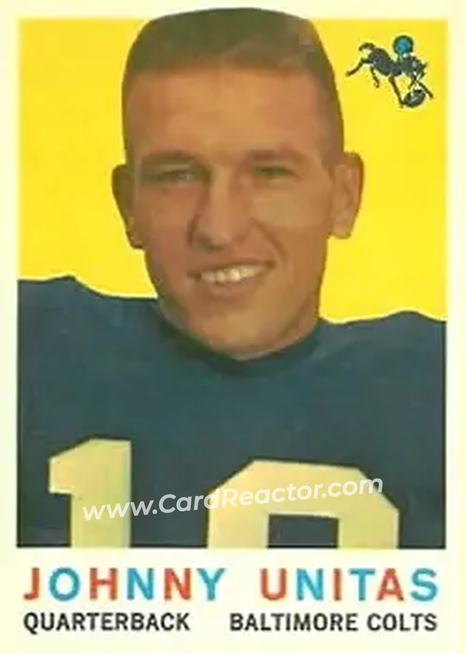 1959 Topps #1 - John Unitas - Baltimore Colts - Front